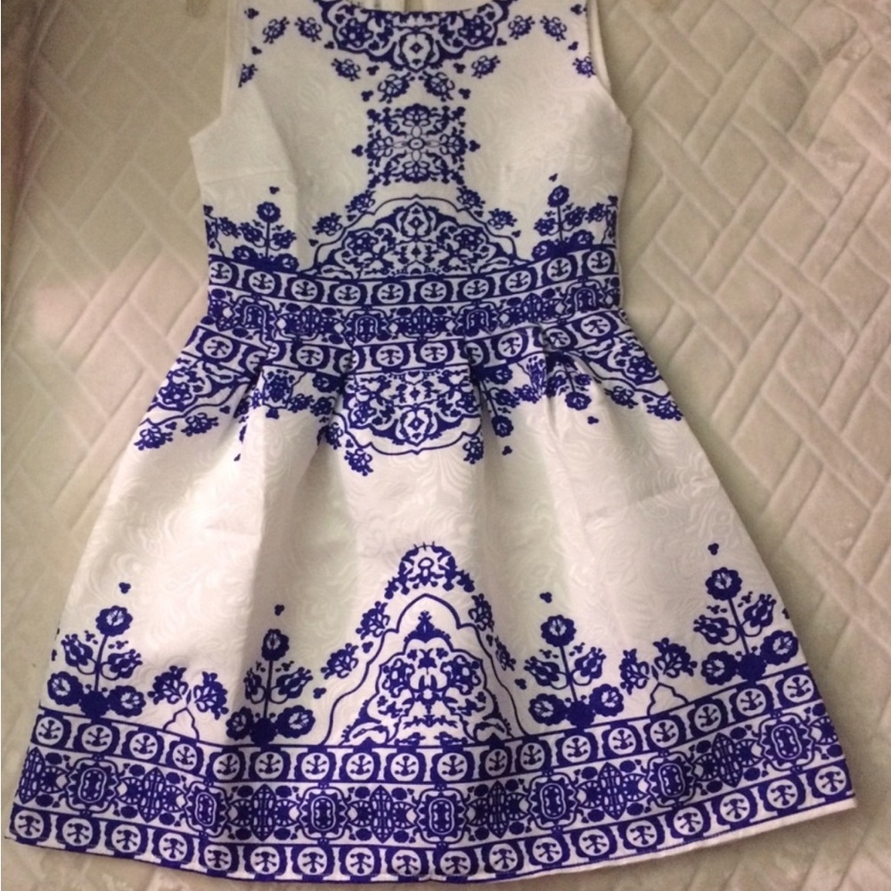 Elegant Blue and White Kids Dress